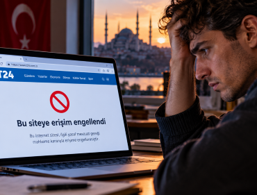 gebruiker die de geblokkeerde Turkse nieuwswebsite T24 probeert te bezoeken